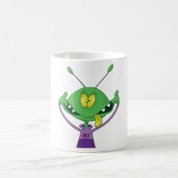 Alienígena Verde Engraçado Fazendo Careta Boba