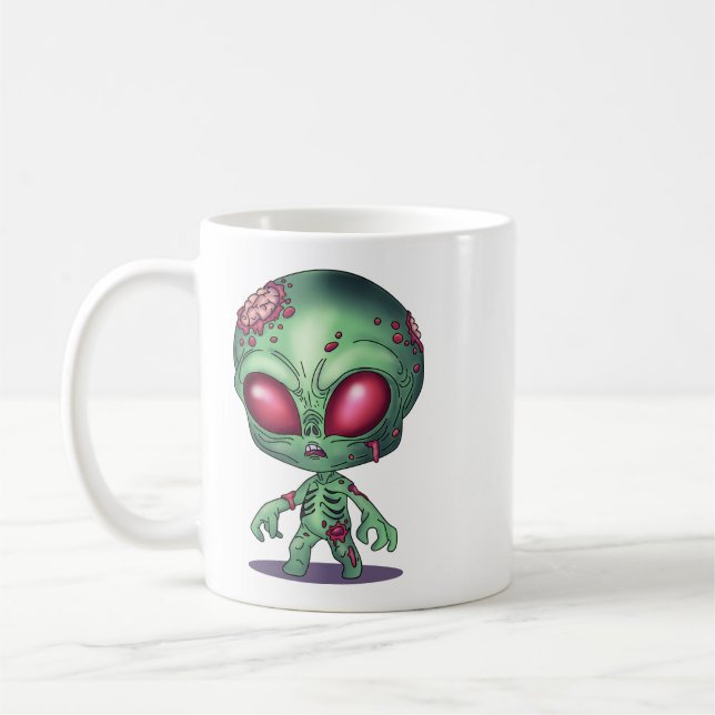 Caneca De Café Alienígena Zombie (Esquerda)