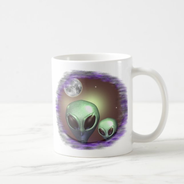 Caneca De Café Alienígenas cinzas (Direita)