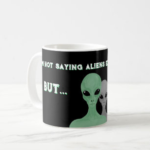 Caneca De Café Alienígenas Únicos Desenhados à Mão Multi Colorido