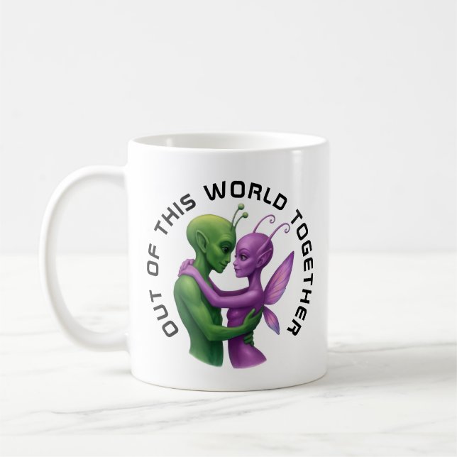 Caneca De Café Aliens apaixonados (Esquerda)