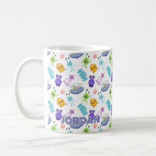 Caneca De Café Aliens de Espaço para Crianças Personalizadas