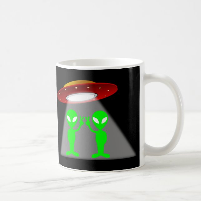 Caneca De Café Aliens e pires de vôo (Direita)