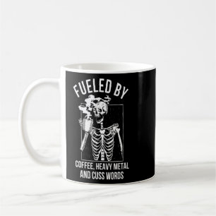Caneca De Café Alimentado Por Café De Metal Pesado E Palavras De