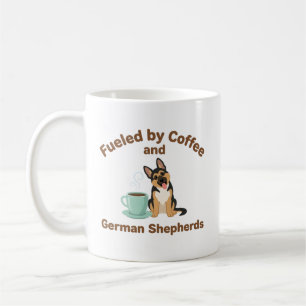 Caneca De Café Alimentado por Café e Amantes de Cães Pastor Alemã