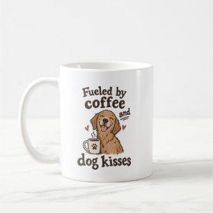 Caneca De Café Alimentado Por Café E Beijos De Cachorro Amante De