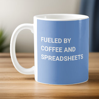 Caneca De Café Alimentado por café e folhas de cálculo - Azul cla