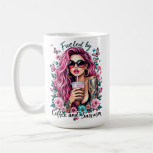 Caneca De Café Alimentado por café e sarcasmo