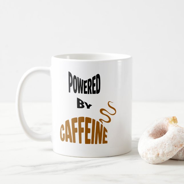 Caneca De Café Alimentado Por Cafeína (Com Donut)