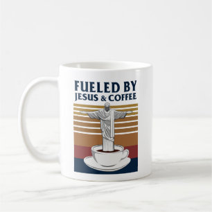 Caneca De Café Alimentado Por Jesus E Café