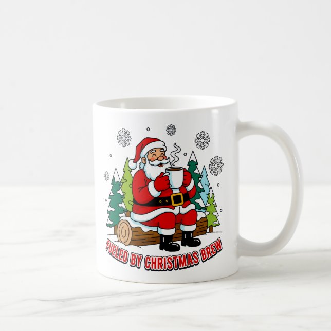 Caneca De Café Alimentado por Papais noeis de Natal (Direita)