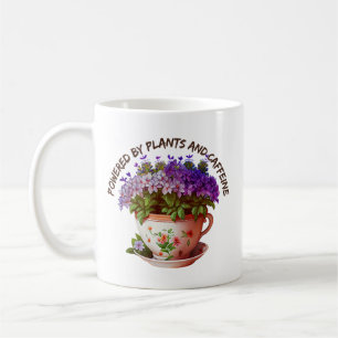 Caneca De Café Alimentado por plantas e cafeína Engraçado Garde