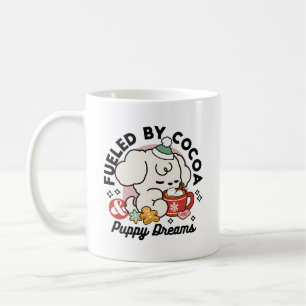 Caneca De Café Alimentado por Sonhos de Cacau e Cãozinho - Cachor