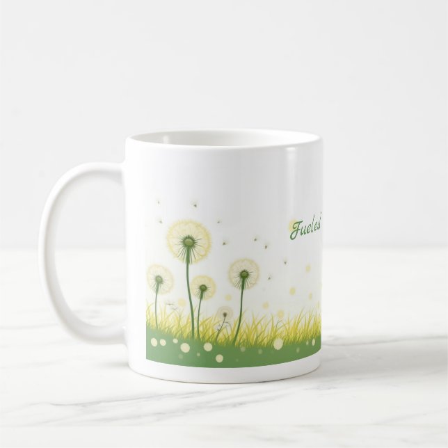 Caneca De Café Alimentado por [Suas Palavras] - Mug de Café de Co (Esquerda)