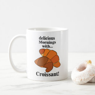 Caneca De Café Alimento de Café da Manhã Croissant