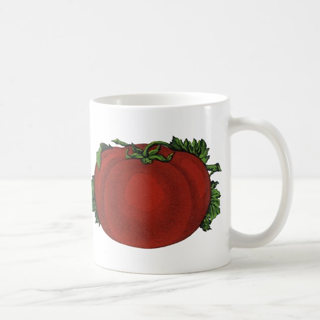 Caneca De Café Alimentos Antigos, Tomate Maduro, Legumes e Frutas (Direita)