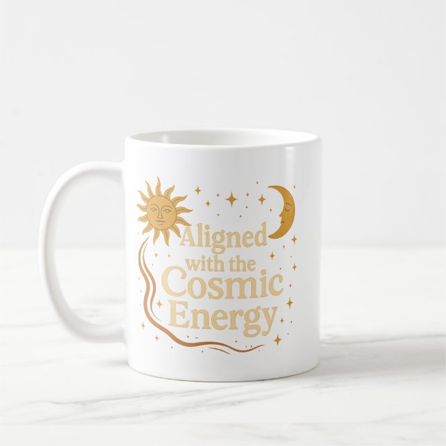 Caneca De Café Alinhado com a Energia Cósmica Boho Celestial (Esquerda)
