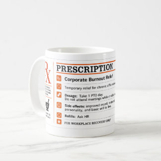 Caneca De Café Alívio Engraçado para Esgotamento Corporativo Rx P
