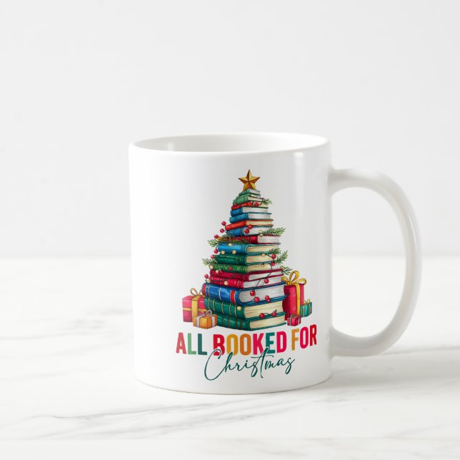 Caneca De Café All Booked For Christmas Xmas Tree Teacher Holiday (Direita)
