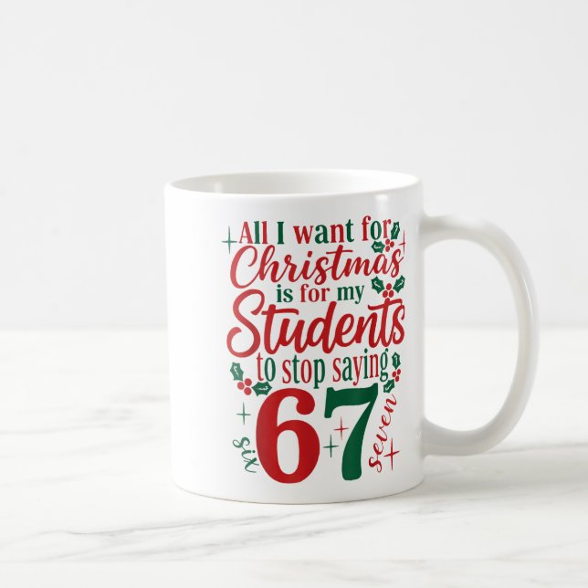 Caneca De Café All I Want Christmas Is My Students To Stop Saying (Direita)