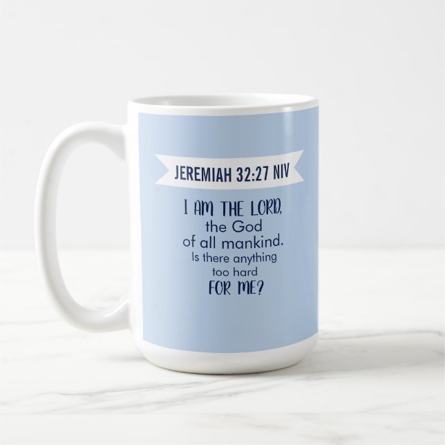 Caneca De Café All Powerful God Bible Verse Pastel Blue Faith (Esquerda)