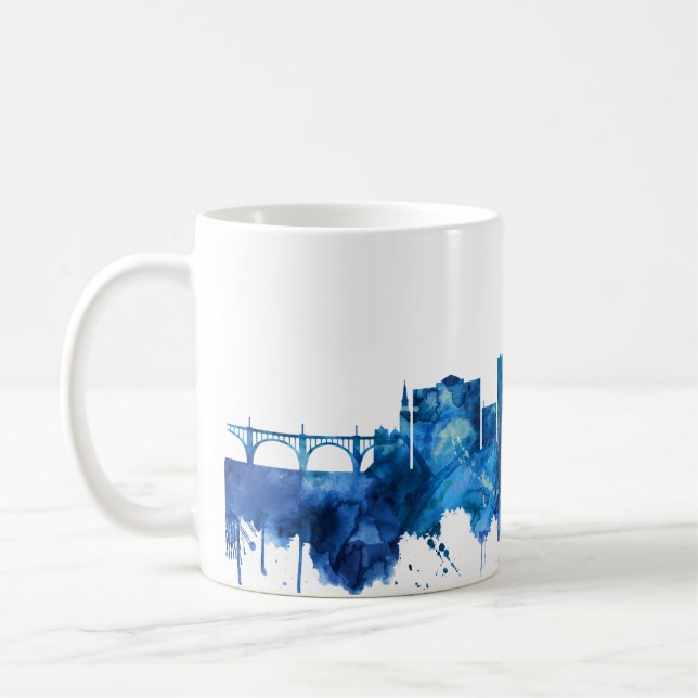 Caneca De Café Allentown Pennsylvania Skyline Blue (Esquerda)