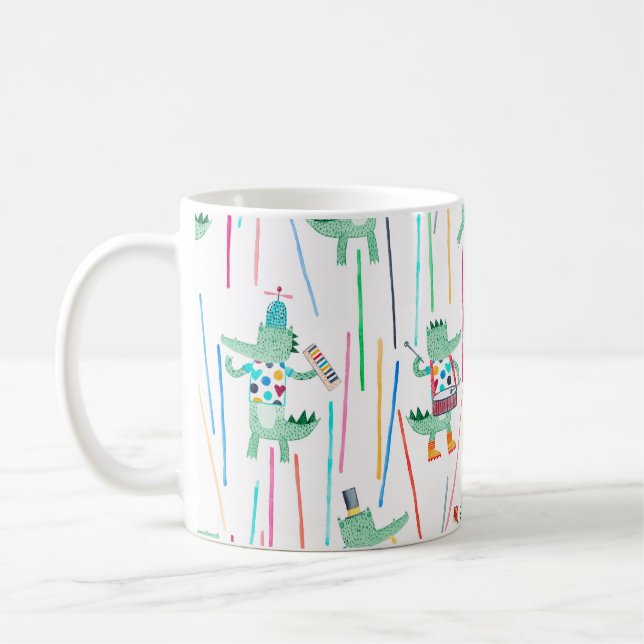 Caneca De Café Alligadores bonitos com instrumentos musicais. Wat (Esquerda)