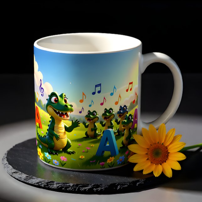 Caneca De Café Alligator Andy Mug – Travel Diary & Alphabet (Criador carregado)