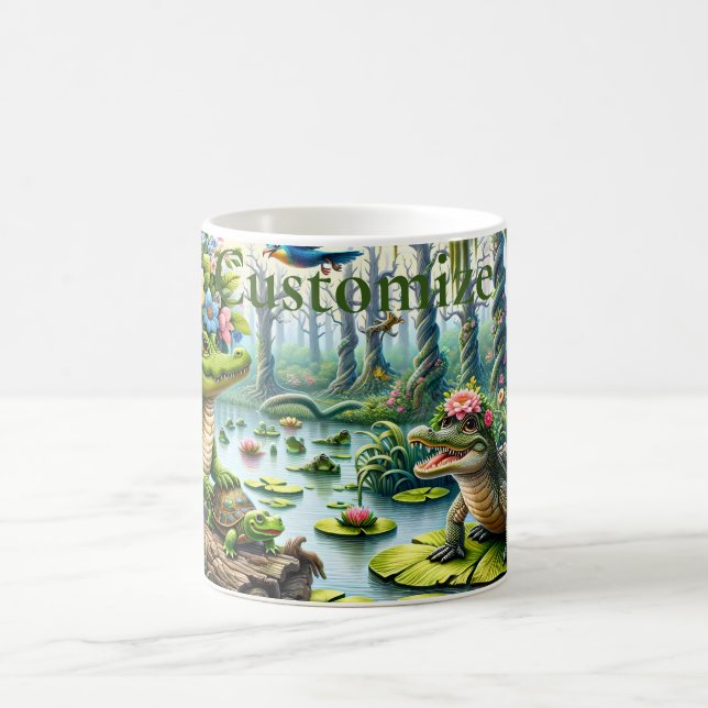 Caneca De Café Alligator Fantasy Swamp Thunder_Cove (Centro)