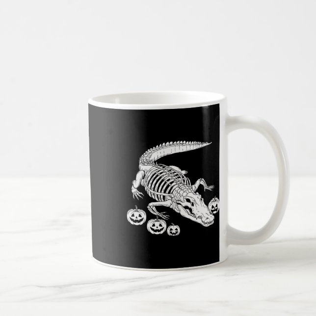 Caneca De Café Alligator Skeleton Birthday Halloween Mens (Direita)