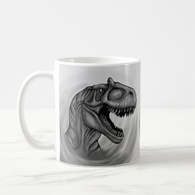 Caneca De Café Allosaurus Sketch (Esquerda)