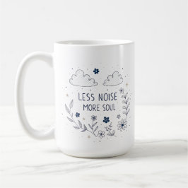 Caneca De Café Alma Floral Caprichosa Citação Arte de Linha