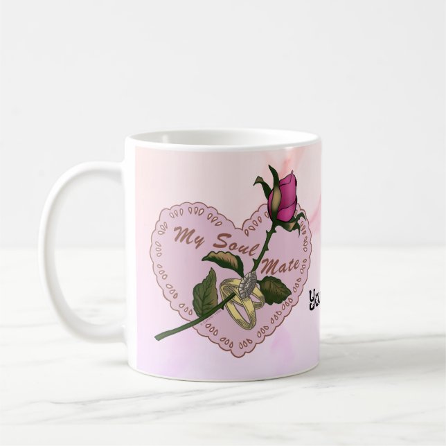 Caneca De Café alma gêmeas rosa (Esquerda)