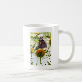 Caneca De Café Almirante Borboleta sobre Flor