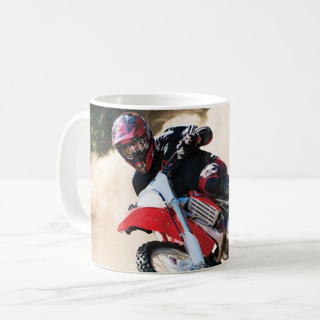Caneca De Café Almofada de motocross (Frente Esquerda)
