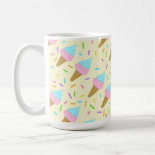 Caneca De Café Almofada fofa com estampa contínua de sorvetes
