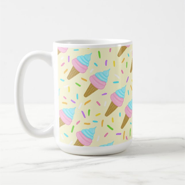 Caneca De Café Almofada fofa com estampa contínua de sorvetes (Esquerda)