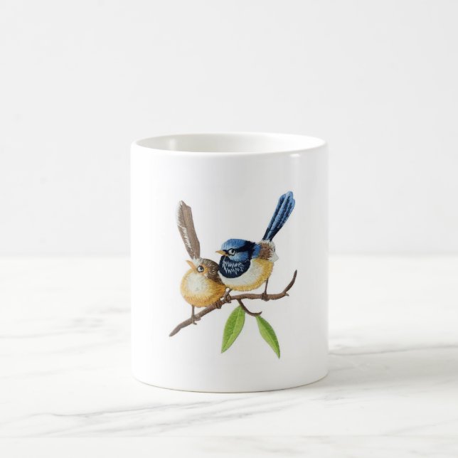 Caneca De Café Almofadas de lançamento de pássaros imitando efeit (Centro)