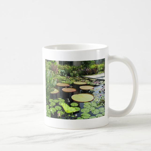 Caneca De Café Almofadas de lírio em jardins de Longwood (Direita)
