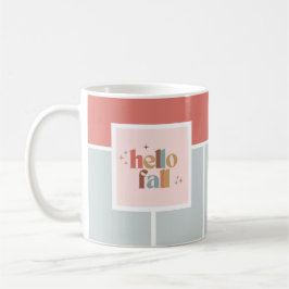 Caneca De Café Alô Fall Retro Typografia Striped