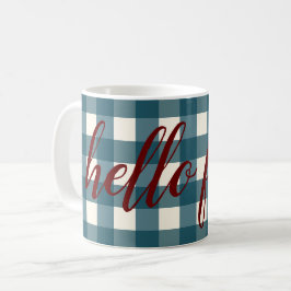 Caneca De Café Alô, outono Elegante, outono Vermelho Marinho Azul
