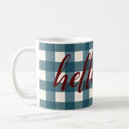 Caneca De Café Alô, outono Elegante, outono Vermelho Marinho Azul