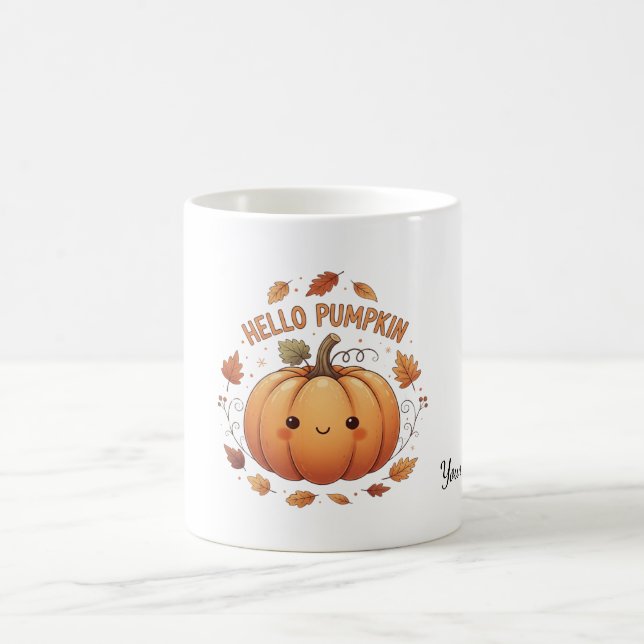 Caneca De Café Alô Personalizado, Pumpkin Coffee Mug (Centro)