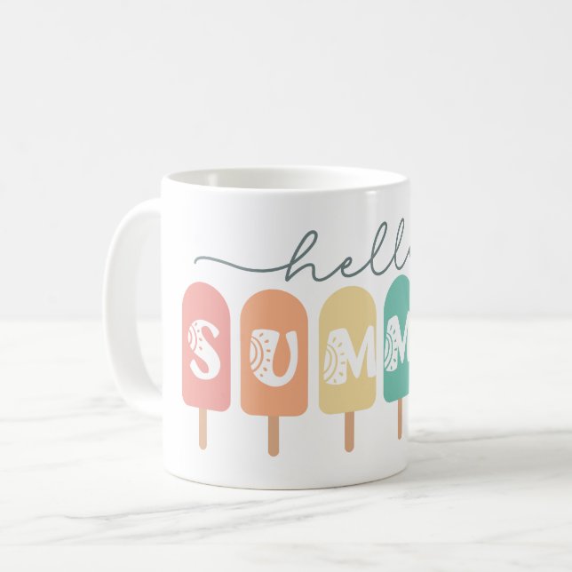 Caneca De Café Alô Summer Popsicle Colorful (Frente Esquerda)