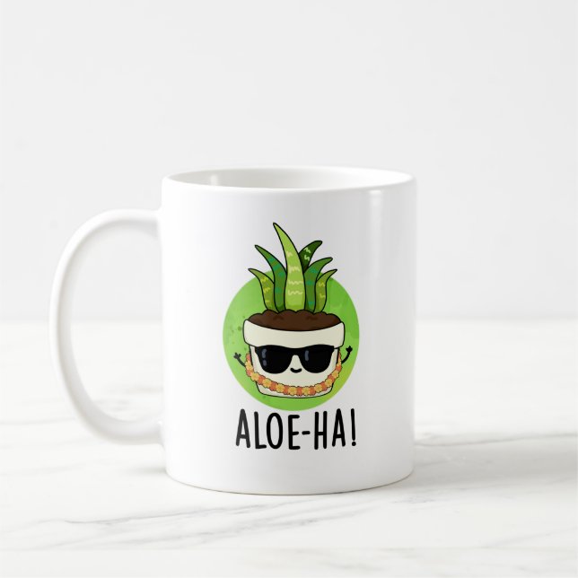 Caneca De Café Aloe-ha Funny Hawaiian Plant Pun (Esquerda)