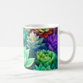Caneca De Café Aloe Vera e Succulents Collage