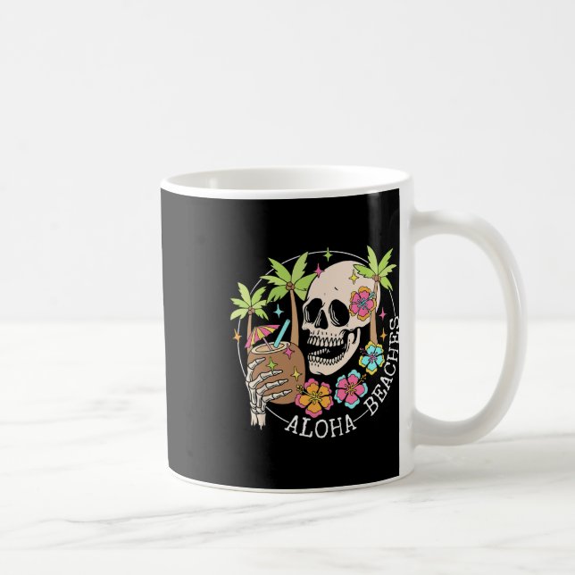 Caneca De Café Aloha Beachs Skeleton Summer Vacation Hawaii Famil (Direita)