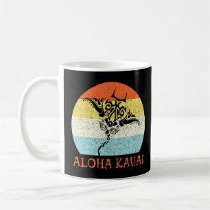Caneca De Café Aloha Kauai Vintage, Ilha Havaiana Tribal Stingra