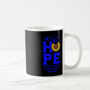 Caneca De Café Alopecia Areata Blue Hope Vintage Sunflower Awaren
