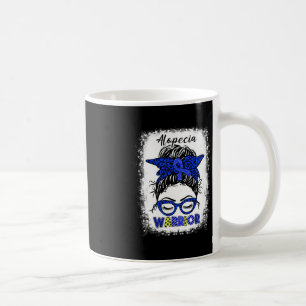 Caneca De Café Alopecia Warrior Messy Bun Blue Ribbon Alopecia Aw